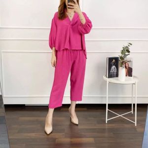 One Set Crinkle Premium Wanita Setelan Baju Tidur Wanita Cindy Set Crinkle | Daily Sleepwear Polos | Setcel Crinkle Polos | Tiedie Polos