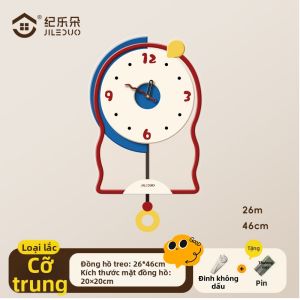 JILEDUO | Đồng Hồ Treo Tường Đa Màu Dopamine Không Ồn Không Cần Khoan