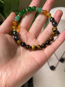 Blessed Natural Crystal Stone Bracelet for Men Women Lucky Charm Wristband Gift for Abundance Prosperity Wealth & Good Luck