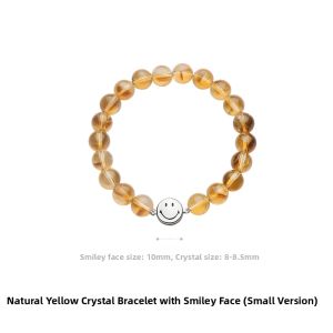 Smiley Fortune Natural Yellow Crystal S925 Silver Bracelet