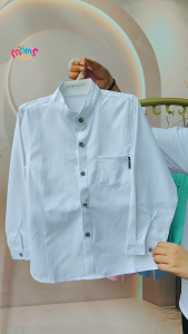 3-12 Years Old Boys Chinese Collar Polo High Quality White Plain Formal & Casual Polo Outfit for Kids