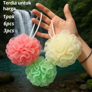 paket hemat spon mandi jaring harga per 1lusin 6pcs dan 3pcs-spon gosok tubuh