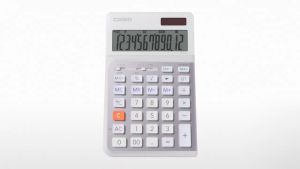 Casio DE-12E Extra Large Display Ergonomic Heavy Duty Calculator Black / White