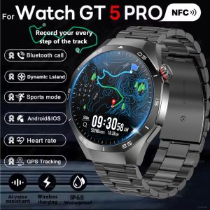 2025 NEW Watch GT5 PRO Smartwatch GPS Motion Trajectory HD Screen Bluetooth Call NFC Men Smart Watch Outdoor Sport Watches Men