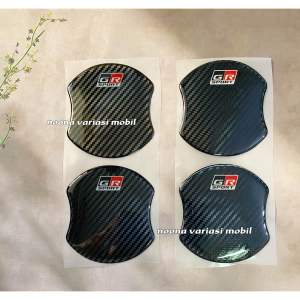 Stiker Cekungan Outer Pintu Mobil 4pcs logo GR SPORT carbon
