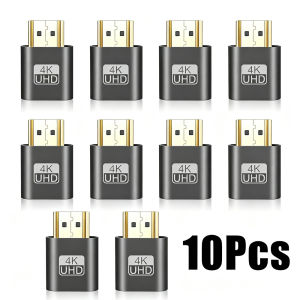 Kebidumei | KEBIDUMEI 10Pcs 4K HDMI Virtual Display Adapter Dummy Plug DVI VGA Headless Ghost Display Emulator Video Card Lock Plate
