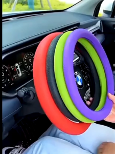 Universal Silicone Car Steering Wheel Cover 36–40cm – Soft Non-Slip Wear-Resistant Protective Car Accessory