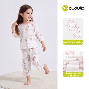 DUDUJIA | Bộ Đồ Ngủ Trẻ Em 100% Bông Nhẹ Nhàng
