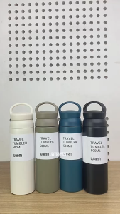 Tumbler Stainless Steel 500ML / Botol Tumblr Gagang Tahan Panas Dingin / Travel Tumbler / Botol Tumbler Polos