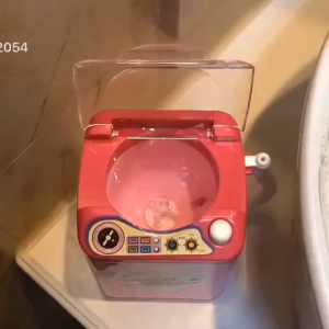 Childrens simulation mini washing machine toy/powder puff cleaning machine