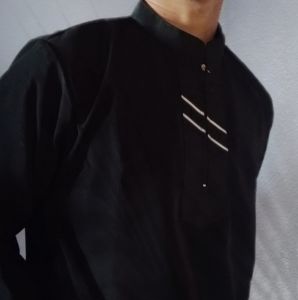 baju koko polet depan/pria dewasa/lengan panjang