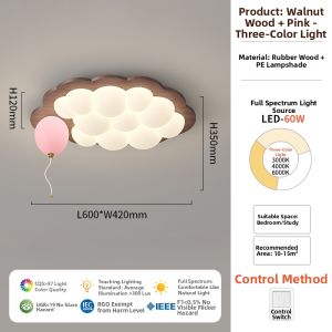 OUCHAO | Vintage French Wooden Style LED Eye-Protective Ceiling Light