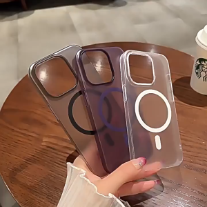 Magnetic Hard Plastic Matte เคส for iPhone 11 12 13 14 15 16 Pro Max