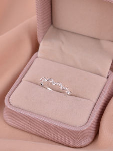 925 Sterling Silver Wave Pattern Ring for Women - Engraved Fashion Ring in Korean Style