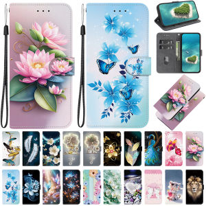 Stand Flip Wallet Case For Huawei Y9 Y7 PRIME Y5 Y6 2019 Y5P Y6p Y8p y9S Y6 2018 Y7A Magnetic Flip Painted Pattern Wallet Case