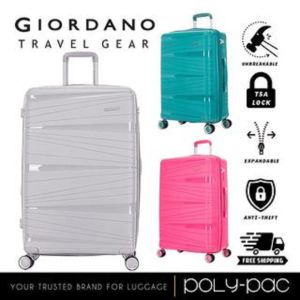 [CLEARANCE DISPLAY UNIT] Giordano by Poly Pac  20" 24" 28" UNBREAKABLE PP Trolley Hard Case Travel Luggage with TSA Lock + Expander GA2259