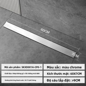 SSWW | Cống Thoát Nước Phòng Tắm Không Dấu Vết 304 Thép Không Gỉ Màu Xám Đen