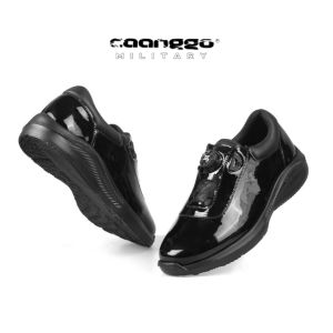 Caanggo Sepatu PDH Tali Putar Pantofel sol Ringan Pria Wanita Formal Hitam Glosy