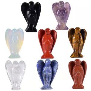 Angel Crystal Pocket Angel Carving Angel Ornament 1.5 inches Figurines Home Decoration Energy Crystals Stones