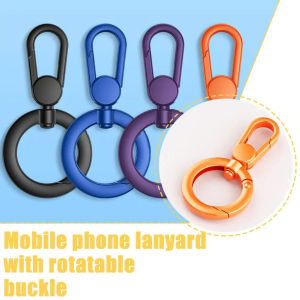 Metal Phone Lanyard Gasket Patch Rotatable Metal Buckle Hanging Steel Clip Card Cord Tab Mobile Phone Accessories