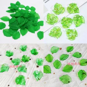 ใบไม้อะคริลิกโปร่งใสสีเขียว DIY ทำมือ ใบไม้เทียม ใบไม้ไวน์ ใบไม้ฮาราจูกุ อุปกรณ์ตกแต่งเครื่องประดับ เครื่องประดับแฟชั่น
