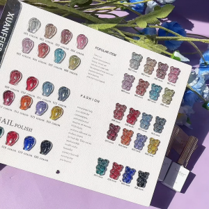 【Ready to ship】XUANFEIER 20 colors flash gel (XUANFEIER) nail gel color color plus color chart gel nail polish