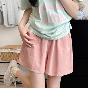 LANMENGYA | Beige Cotton Linen High-waist Loose Casual Shorts