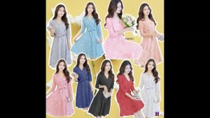 CC 18402 เดรสลูกไม้ เดรสสั้น ผูกริบบิ้น เดรสออกงาน เดรสงานแต่ง (ฟรีไซส์ M อก 32-34 เอว25-34 สพ34-40 ยาว38)