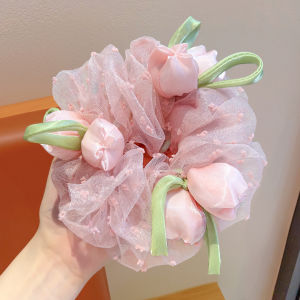 DUBAO | Flower Mesh Bow Hair Scrunchies