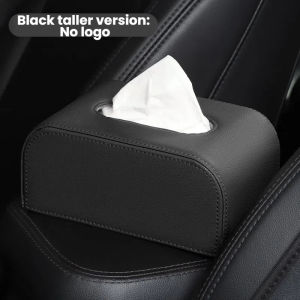 Black PU Leather Car Headrest Tissue Box Holder Adjustable Strap Backseat Napkin Case Multi-scene Universal Auto Paper Towel O