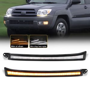 Đèn LED Chạy Ban Ngày DRL Cho Toyota 4Runner 2003-2009 Với Hiệu Ứng Hoạt Hình Khi Bật Và Xi Nhan Động 12V Màu Đen Chất Liệu ABS