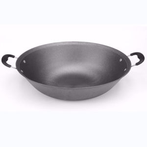 Old-Fashioned Double-Ear Cast Iron Pot Household Deepening Thickening Wok Stew Pot Bucket Pot Traditional Cast Iron round Bottom Flats Uncoated