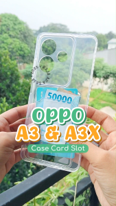 Softcase Untuk OPPO A3 A3X Case Card Holder Slot Kartu Casing Kesing Silikon Bening Clear Dompet HP