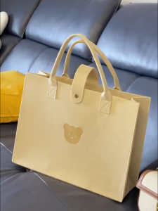 กระเป๋าถือผ้าขนสัตว์สีพื้นขนาดใหญ่สำหรับผู้หญิง กระเป๋าสตางค์ผ้าขนสัตว์แฟชั่นสุดเก๋ กระเป๋าสะพายไหล่แบบลำลองสำหรับวัยรุ่น