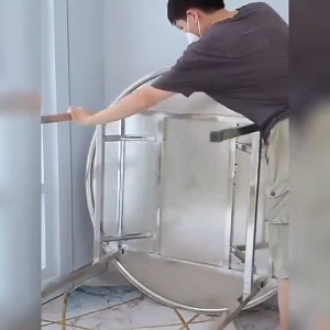 🔥รับน้ำหนักได้ 800กก🔥FANXING โต๊ะอาหาร โต๊ะสแตนเลส 304 โต๊ะสแตนเลสกลมพับได้ 100%สแตนเลส ขนาด80/100/120cm สแตนเลส โต๊ะพับได้ โต๊ะพับสแตนเลส โต๊ะทานข้าว โต๊ะสีเหลี่ยม โต๊ะกลม โต๊ะสแตนเลสอเนกประสงค์ โต๊ะกลางแจ้ง