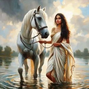HUACAN Full Drill New Diamond Painting 2026 Horse Woman Portrait Handmade Waterfall Landscape Mosaic Kits Animal Wall Decor