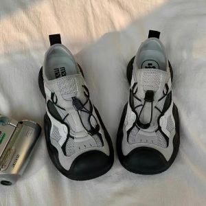 Thick Heel Roman Toe Sandals Casual Sports Hiking Shoes Unique Design Cute Ugly Mary Jane Beach Shoes Breathable Hollow out