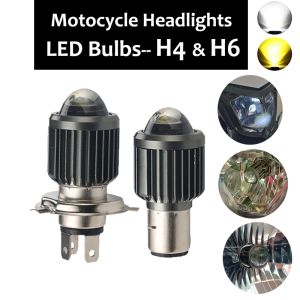 💖💖Motorcycle Headlight LED lights Bulbs H6 H4 Two-color beam Motorbike spotlight And Switch Scooter P15D mio125