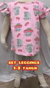 SET BAJU BUDAK PEREMPUAN SIZE 1-3 TAHUN GIRLS LEGGINGS SETS SET LEGGING BUDAK 100% COTTON LEGGINGS BUDAK BRAND SDM