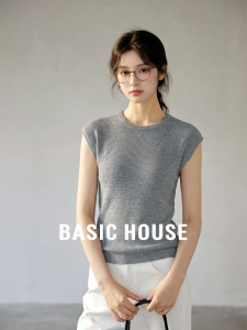 Basic House | Vintage Style Round Neck Short Sleeve Hollow Out Summer Sweater