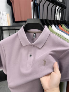 Áo Thun Polo Tay Ngắn Bằng Cotton Nguyên Chất 100% Mùa Hè Cho Nam Cổ Polo Dáng Rộng Thêu Logo Ngựa Áo Thun Thường Ngày
