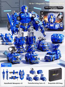 JIHU | Magnetic Combination Transforming Robotic Car Toy for Kids