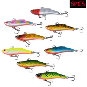 8pcs Long Tall Winter VIB Fishing Lures Set Hard Baits Kit Artificial Wobblers For Trolling Pike Carp Fishing Tackle Swimbait
