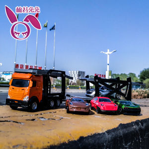 Anti-Doucheng 1:64 Double-Layer Transport Vehicle Engineering Transport Vehicle Alloy Car Model Boxed Truck Childrens Toys