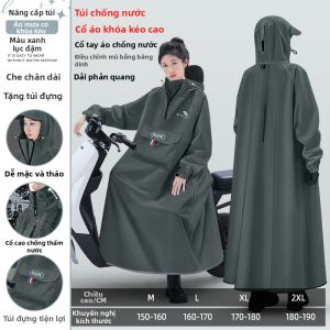 KeyRu | Áo Mưa Dài Toàn Thân Cho Phụ Nữ Chống Thấm Nước Đi Xe Đạp