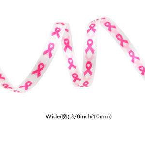 Breast Cancer Awareness Grosgrain Ribbon Pink Ribbon Printed Crafts Decorations Gift Wrapping Sewing