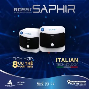 Bình nóng lạnh gián tiếp Rossi Saphir Vuông (15/20/30 Lít) - Chính hãng Bảo Hành 7 năm