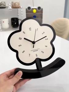 Creative Flower Clock Table Ornaments Clock Home Noiseless Clock Living Room TV Cabinet Simple New Desktop Decoration
