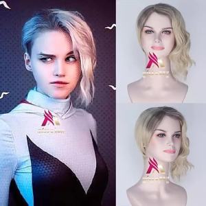 Meisi Youfa  Parallel Universe Gwens Daisy Black Highlights Golden Short Hair cos Wig Wholesale