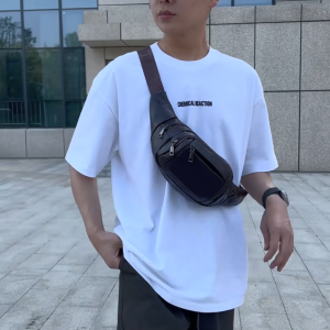 MENSPE Mens Waist Bag Chest Bag Fashion PU Bag Waterproof Bag Sports Bag Large Capacity Phone Bag Casual Bag Cross Body Bag Outdoor Fitness Bag Travel Bag Cycling Bag Business Bag